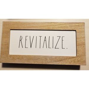 Rae Dunn Revitalize Sign Home Decor Farmhouse Style Natural Wood Sign NEW